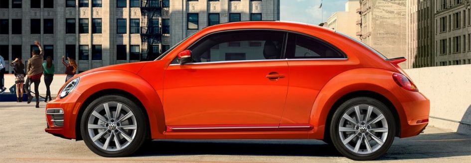 2019 Volkswagen beetle parked in a parking deck